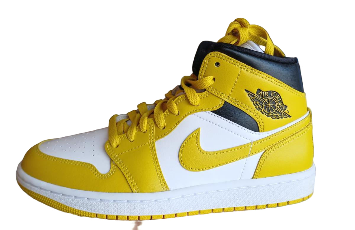 Tenis air jordán 1 amarillo-blanco
