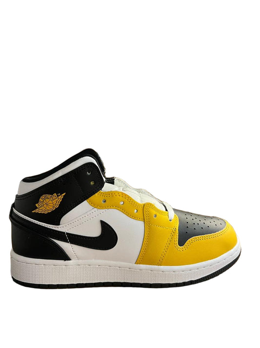 Tenis Air jordan 1 mid Negro, amarillo, blanco