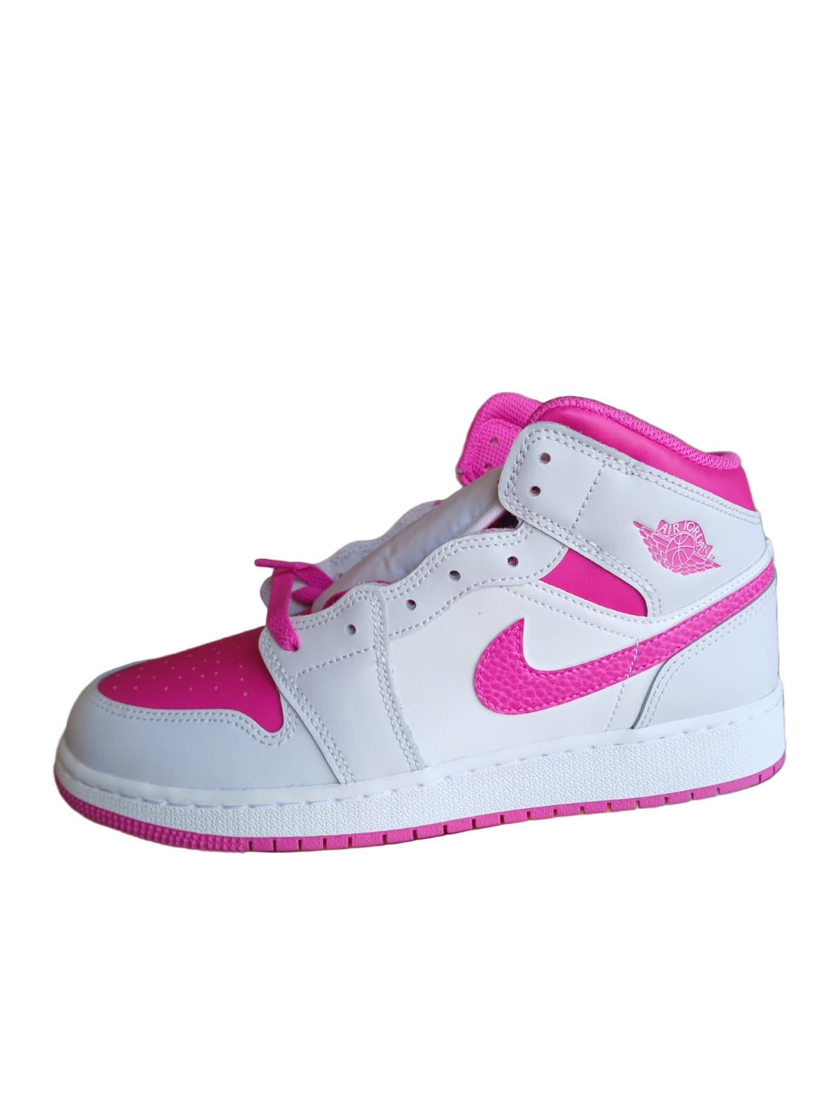 Tenis air jordán 1 mid Rosa-gris
