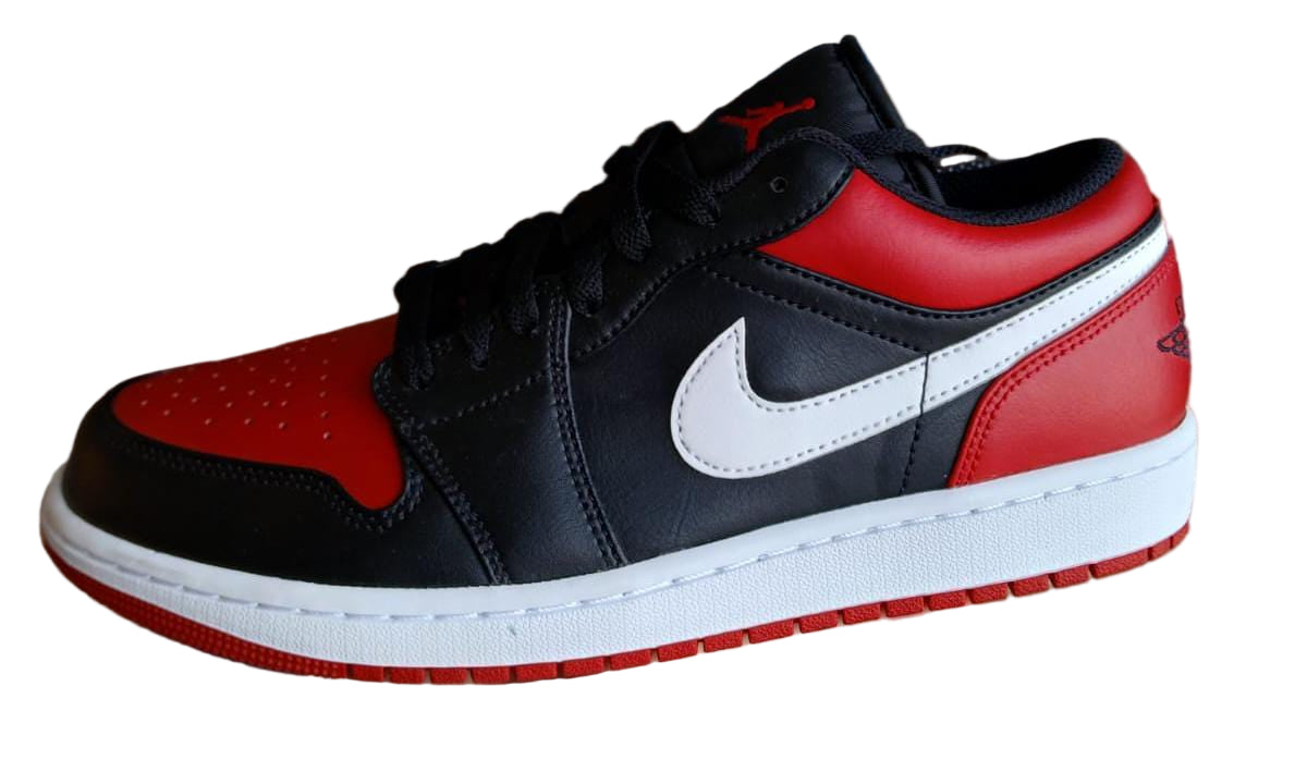 Tenis air joran 1 low negro, rojo, blanco